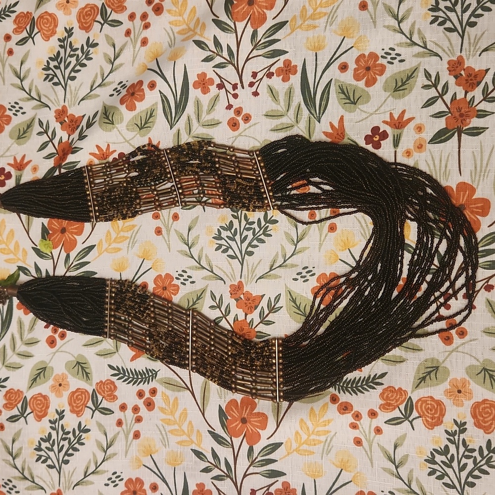 Brown and Gold Beaded Necklace